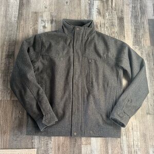 Men's Dark Gray Lightweight Zip-Front Shirt Jacket